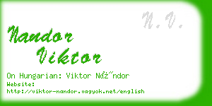 nandor viktor business card